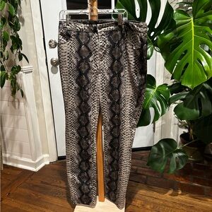 Ashley Stewart Gray Snake Print Pants